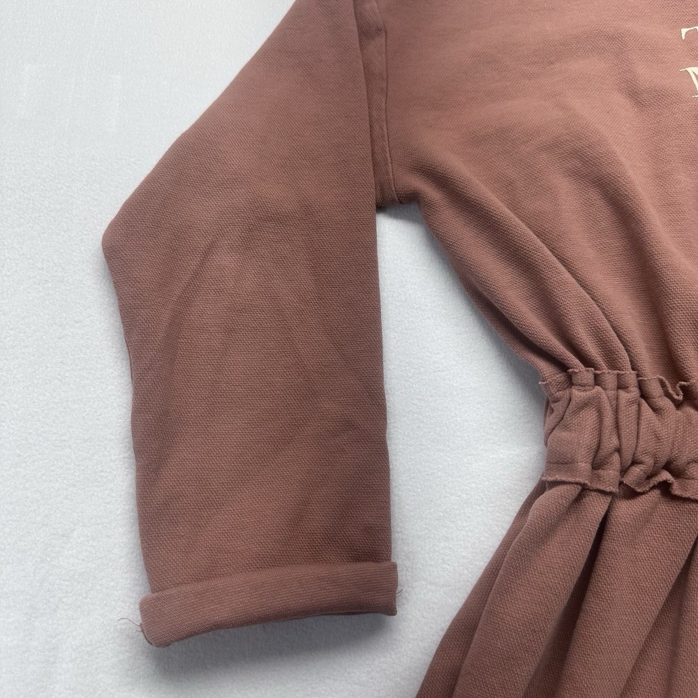 Zara Kids T-Shirt Dress Girls 11/12 Mauve Tout est Magique Long Sleeve Knit - Picture 5 of 10